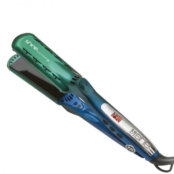 Plancha alisadora She by SOCAP Black Titanium 35 verde y azul