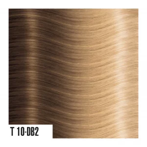 Color de las extensiones de pelo californianos T10.DB2 Rubio Claro Ceniza/Rubio Claro