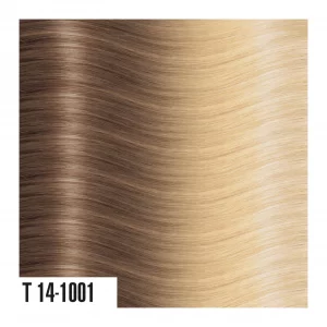 Color de las extensiones de pelo californianos T14.1001 Rubio Claro Natural/Rubio Platino
