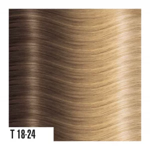 Color de las extensiones de pelo californianos T18.24 Rubio Medio/Rubio Claro Miel