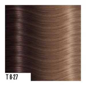 Color de las extensiones de pelo californianos T6.27 Castaño Claro/Rubio Dorado Medio