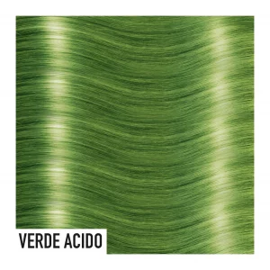 Color de extensiones de pelo en color verde ácido (verde pistacho)